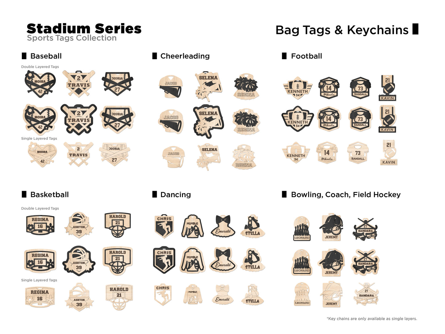 Sports Bag Tags and Key Chains