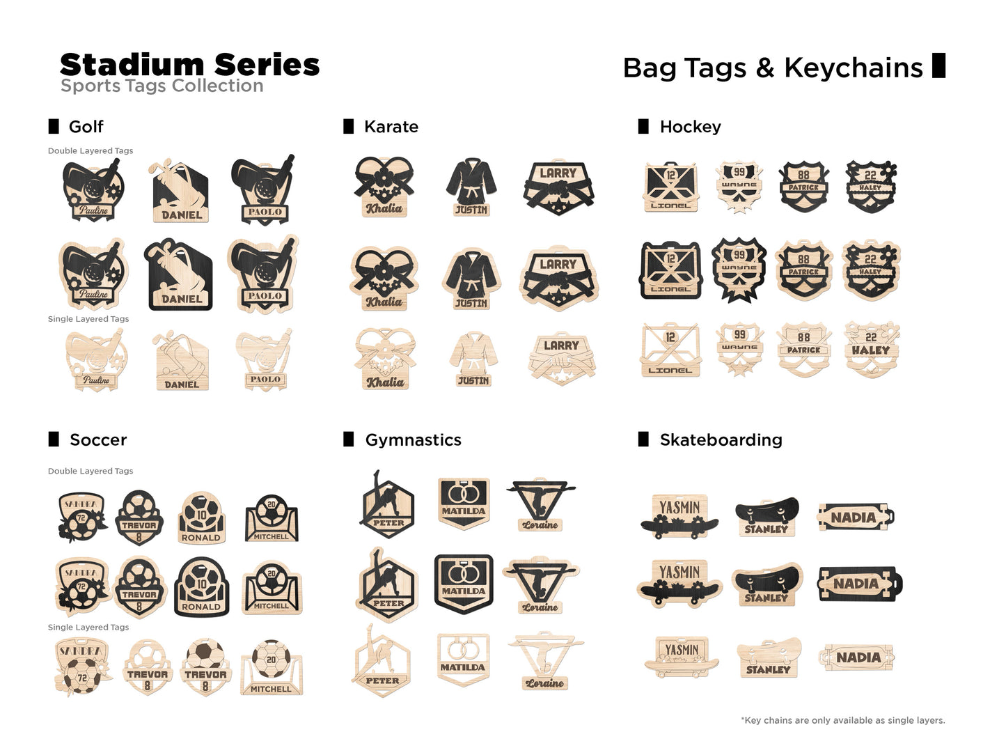 Sports Bag Tags and Key Chains