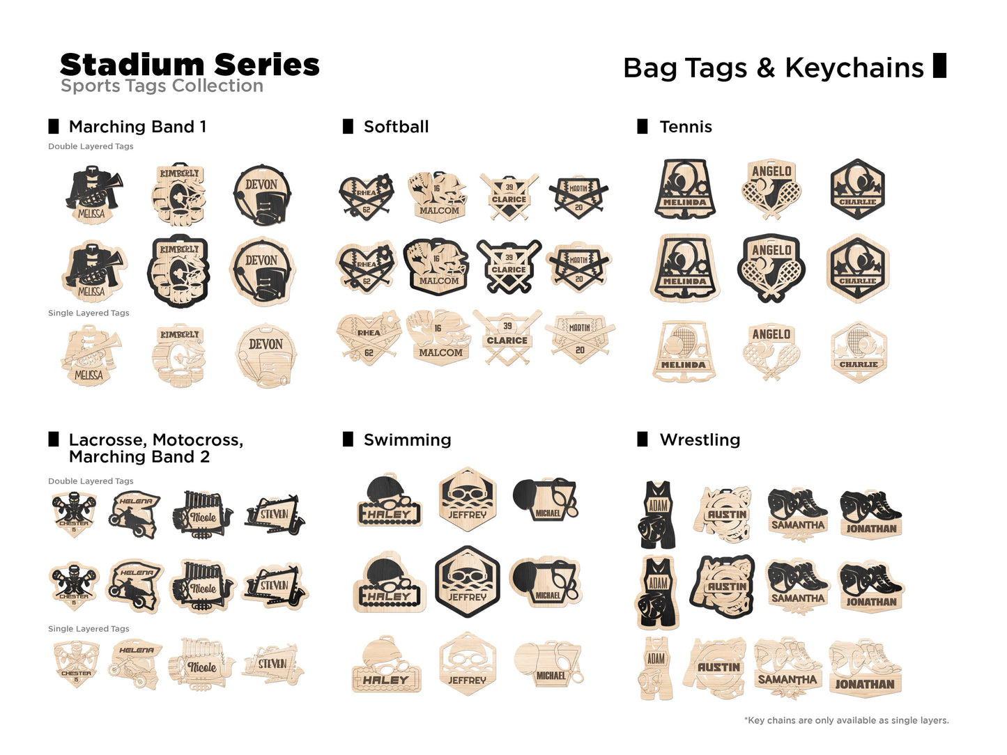 Sports Bag Tags and Key Chains